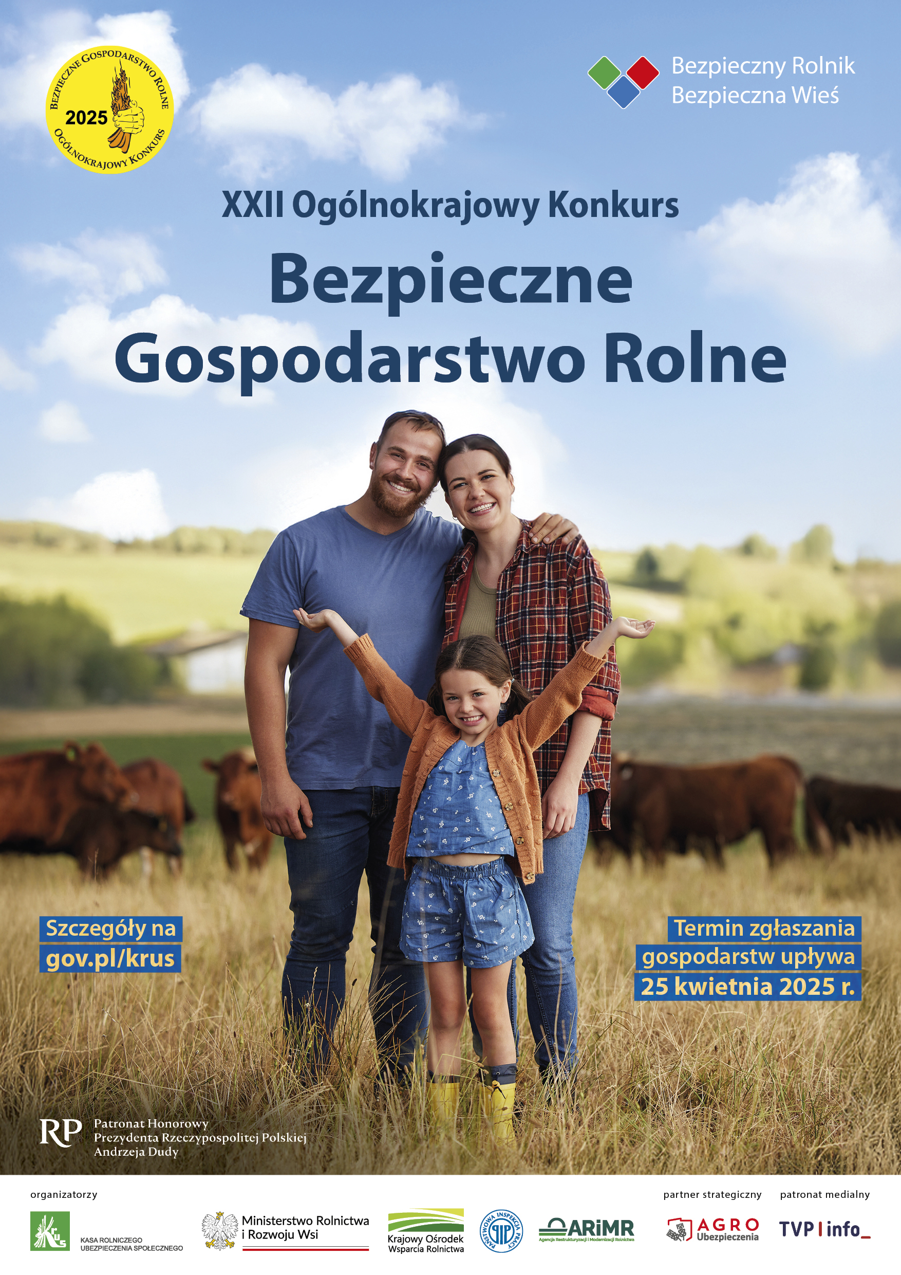 Plakat konkursu bezpieczne gospodarstwo rolne